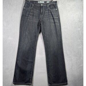 BKE Tyler Jeans Mens 34L Black Straight Leg Stretch Denim Western Grunge 36x33